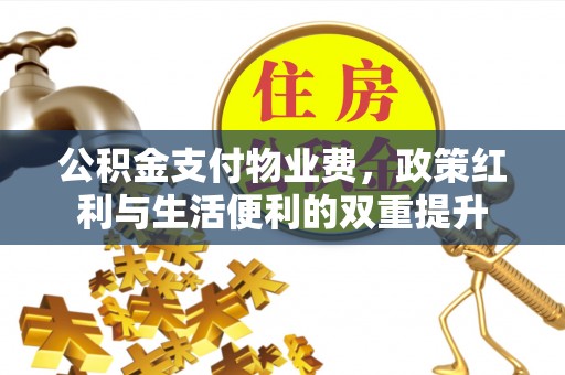 隆阳公积金支付物业费，政策红利与生活便利的双重提升