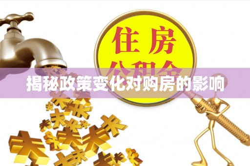 隆阳揭秘政策变化对购房的影响