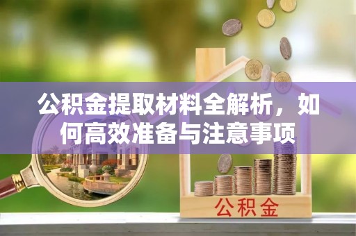 隆阳公积金提取材料全解析，如何高效准备与注意事项