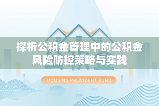 隆阳探析公积金管理中的公积金风险防控策略与实践