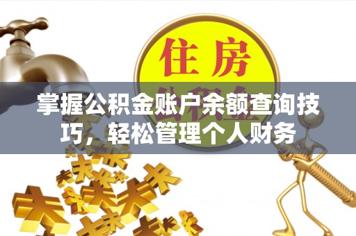 隆阳掌握公积金账户余额查询技巧，轻松管理个人财务