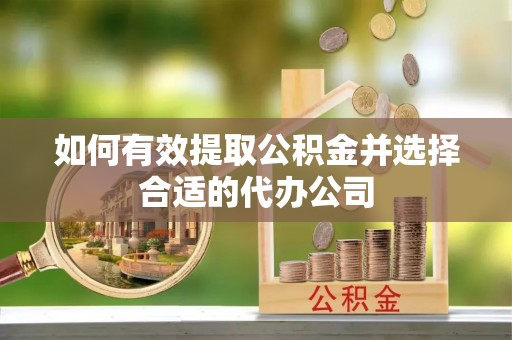 隆阳如何有效提取公积金并选择合适的代办公司
